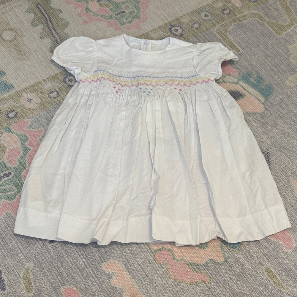 Bella bliss White Smocked Kids Dress (3T)